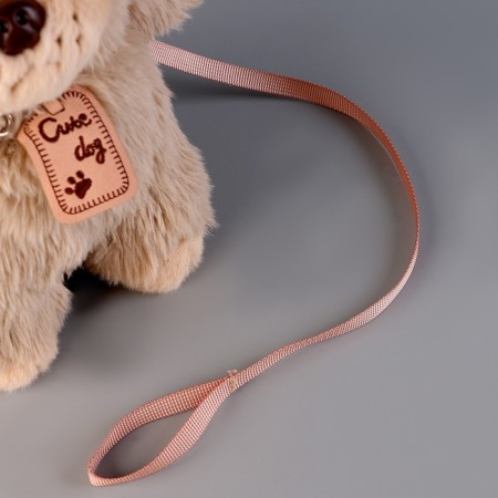 Soft toy "puppy" with a leash, 24 cm, gray-2