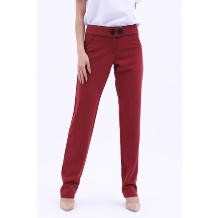 Female trousers, size 42, burgundy color-2