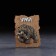 Magnet "Bear with fish new", wood, gypsum, 7x9 cm