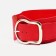 Women's belt, width 8 cm, elastic band, metal buckle, red color