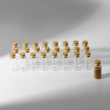 A set of jars for storing beads, d = 2 × 4 cm, 25 pcs, in a container, 11 × 11 × 5 cm-3