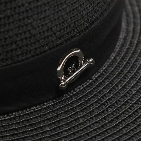 Women's hat with beads minku Black color, rr 56-58-4