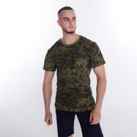 T -shirt male camouflage pixel, green color, size 52