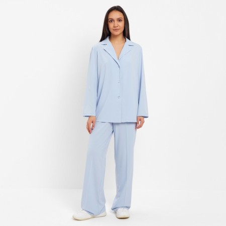 Women's costume (jacket, trousers) minku: Green Trend Blue color, size 42-2