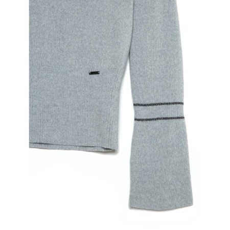Female jumper with flared sleeves Contse Elegant, size XS, color Moon Grey-4