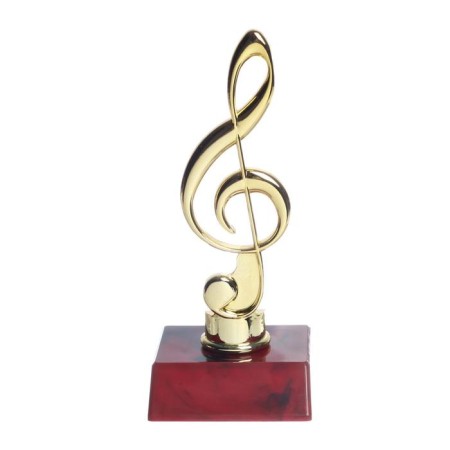 Cup "Violin key", award figure, plastic stand red, 15 x 6 x 6 cm.-1