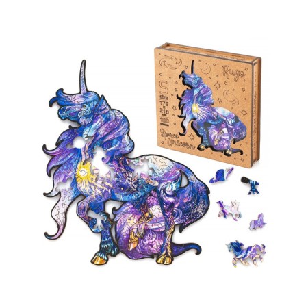 Wooden puzzle "Unicorn", size S - 17.9 × 21.8 cm, 100 parts-3