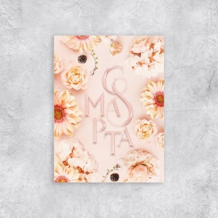 Congratulatory card "Flowers", March 8, 8 x 6 cm