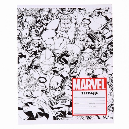 Notebook in a cage 24 sheets, 4 types of mix, cover covering cardboard, Avengers-5
