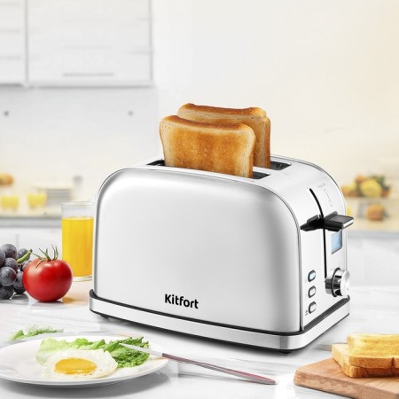 Toster KitFort KT-2036-6, 950 W, 8 modes of frying, 2 toasts, display, silver-4