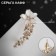 Earring "Kaff" The flower is elegant, the color is white in gold