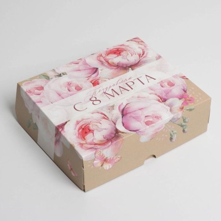 Confectionery packaging, box “Congratulations on March 8”, 17 x 20 x 6 cm