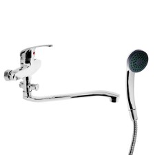 Bath mixer Zein Z0151, cartridge ceramics 35 mm, with shower set, chrome