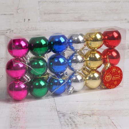 Set of balls plastic D-4 cm, 18 pcs "Classic gloss" mix-1