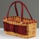 Wicker basket, with a bow, 27 x 13 x 11/24 cm, sequoia
