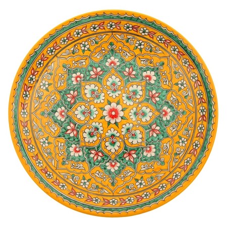 Largan Rishtan ceramics "Flowers", 31 cm, yellow-4