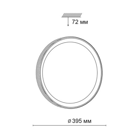Lamp wall-flowing Shiny LED 48W 3000-6300K D395 IP43, C PDU-2