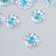 Decor for creativity plastic "Flower with a colored middle" transparent blue 0.8x2.4x2.4 cm 912946
