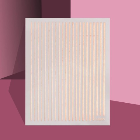 Nail stickers "strips", metallized, pink gold color