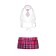 Schoolgirl's costume, pink-white color, OS size