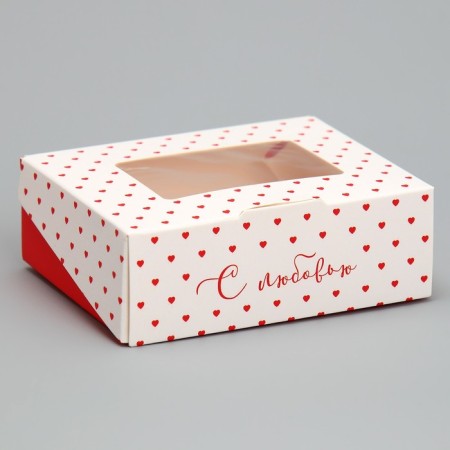 Confectionery packaging, a box with lamination "with love", 10 x 8 x 3.5 cm-1