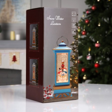 LED figure "Lantern with a Christmas tree" 10.5 × 26 × 10.5 cm, plastic, AAX3 batteries (not in the kit), USB, glow warm white-6