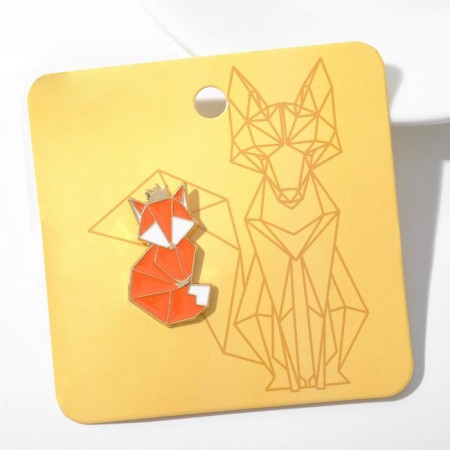 The icon "graphic animals" fox, the color of orange-white in gold
