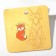 The icon "graphic animals" fox, the color of orange-white in gold