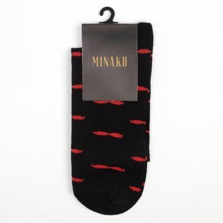 Minaku socks "mustache", male, black color, size 42-43 (29 cm)-2