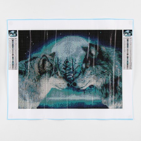 Diamond mosaic with full filling on the canvas "Wolves", 30 x 40 cm-6