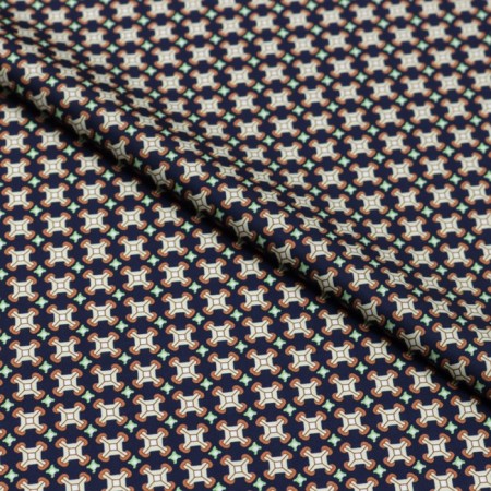 Payer satin fabric, width 150 cm, dark blue color-1