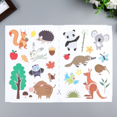 Stencil plastic "Little stories about forest animals and their Australian friends" 21x32 cm-3