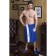Male Kilt with embroidery, blue, Makra