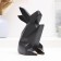 Piggy bank "Hare Origami" black with gold, 18 x13x10cm