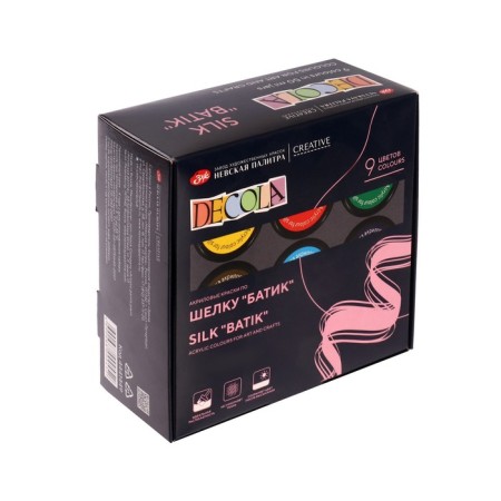 Paint on fabric (silk), a set of 9 colors x 50 ml, ZHK decla "batik" Acrylic on water -based (4441449)-11