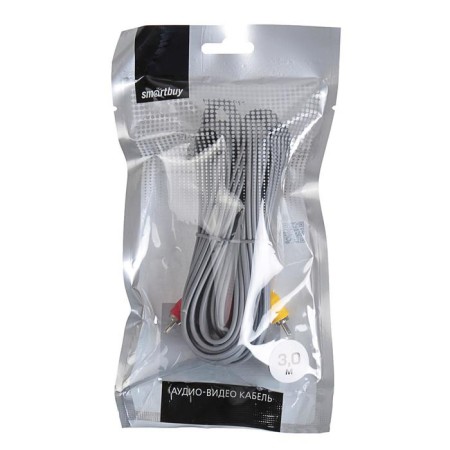Audio/video cable Smartbuy KA233, 3XRCA (M) -3XRCA (M), 3 m, gray-2
