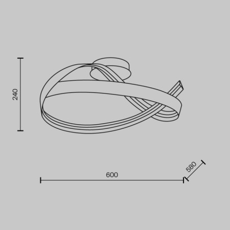 Ceiling light MayToni Mod283CL-L34BS3K, LED, 34 W, 600X580X240 mm, 2040 lm, 3000k, brass-5