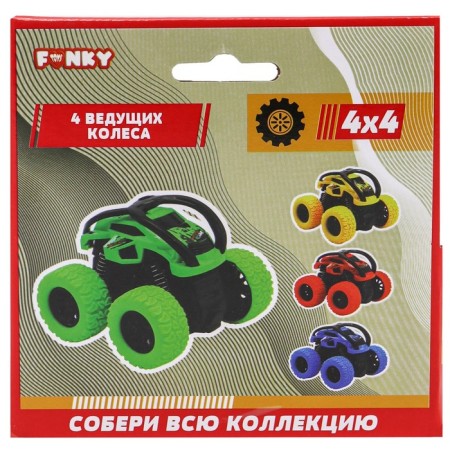 Friction Funky Toys "Crowdish", 4x4, springs, red red-2