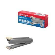 Stapler Erichkrause No. 10, up to 15 sheets, built -in anti -stepler, gray