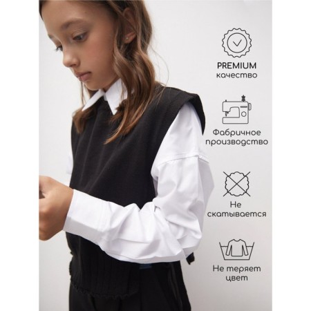 Knitted children's vests Amarobaby Bow, height 134 cm, black color-4