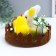 Easter souvenir "Rabbit and two chicken on the lawn with flowers" 14x14x10.5 cm