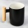 Ceramic mug “Life begins with a cup of coffee”, 400 ml, black color
