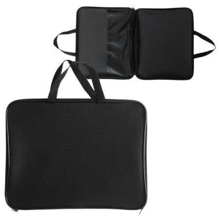 Folder with handles textile A4, 360 x 270 x 20 mm, inner pocket Calligrata, "office" 1Sh421, black
