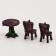 Miniature Puppet "Two for Two", set: table and 2 chairs
