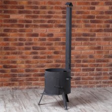 Stove for a cauldron 12 l d = 36 cm, with a chimney, with a door