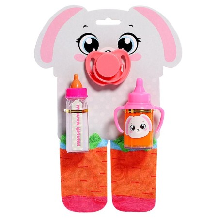 Accessories for dolls "Bunny", socks, bottles, nipple-9