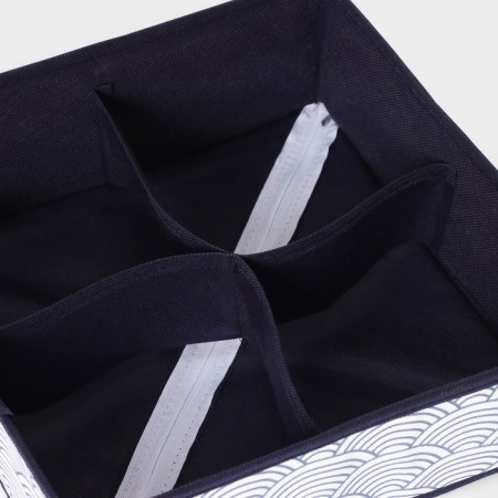 Organizer for storing linen of the Dolyan "Wave", 4 cells, 29 × 29 × 10 cm, the color is blue-2