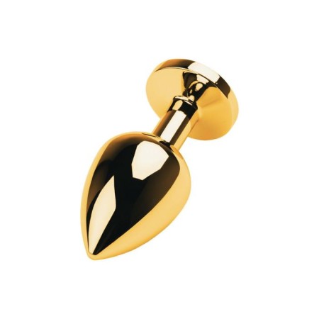 Anal plug with the Toyfa Metal rhinestone, golden, emerald, 8 cm, d = 3.4 cm-1