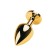 Anal plug with the Toyfa Metal rhinestone, golden, emerald, 8 cm, d = 3.4 cm