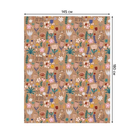 The tablecloth on the table “Drawings of nature”, rectangular, Saten, size 145x180 cm-1